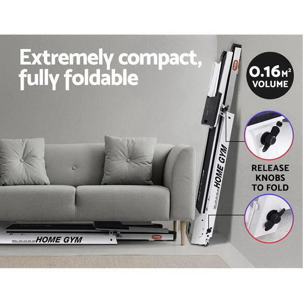 Everfit Electric Treadmill Home Gym Exercise Running Machine Fitness Equipment Compact Fully Foldable 420mm Belt White Deals499