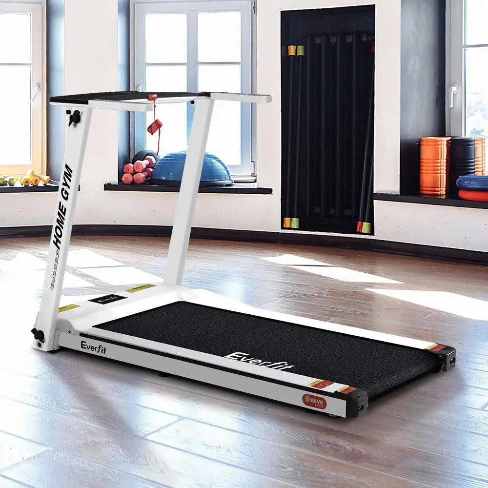 Everfit Electric Treadmill Home Gym Exercise Running Machine Fitness Equipment Compact Fully Foldable 420mm Belt White Deals499