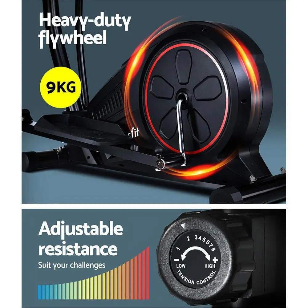 Everfit Elliptical Cross Trainer Exercise Bike Fitness Equipment Home Gym Black Deals499