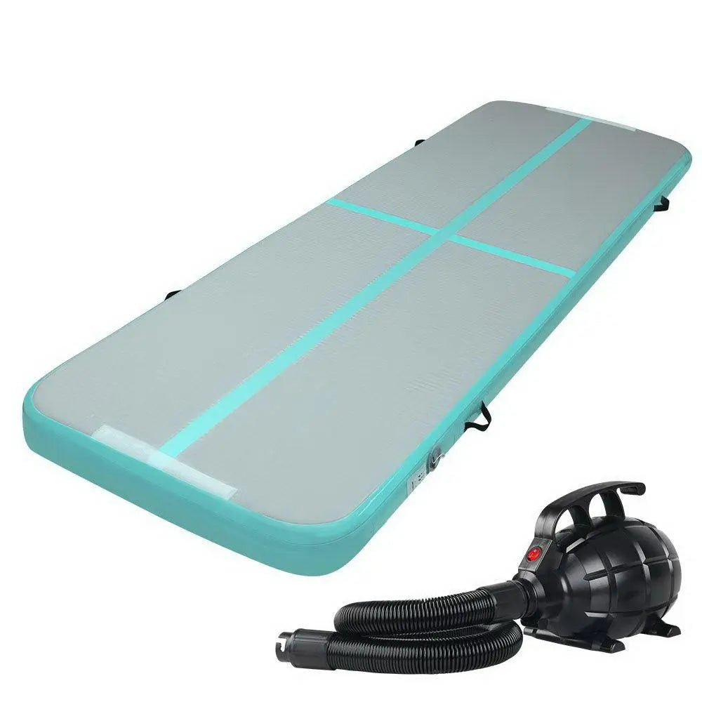 Everfit GoFun 3X1M Inflatable Air Track Mat with Pump Tumbling Gymnastics Green Deals499