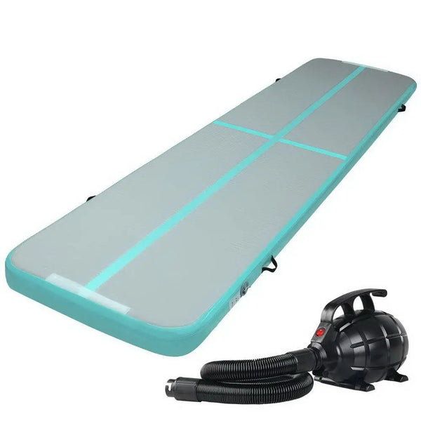Everfit GoFun 4X1M Inflatable Air Track Mat with Pump Tumbling Gymnastics Green Deals499