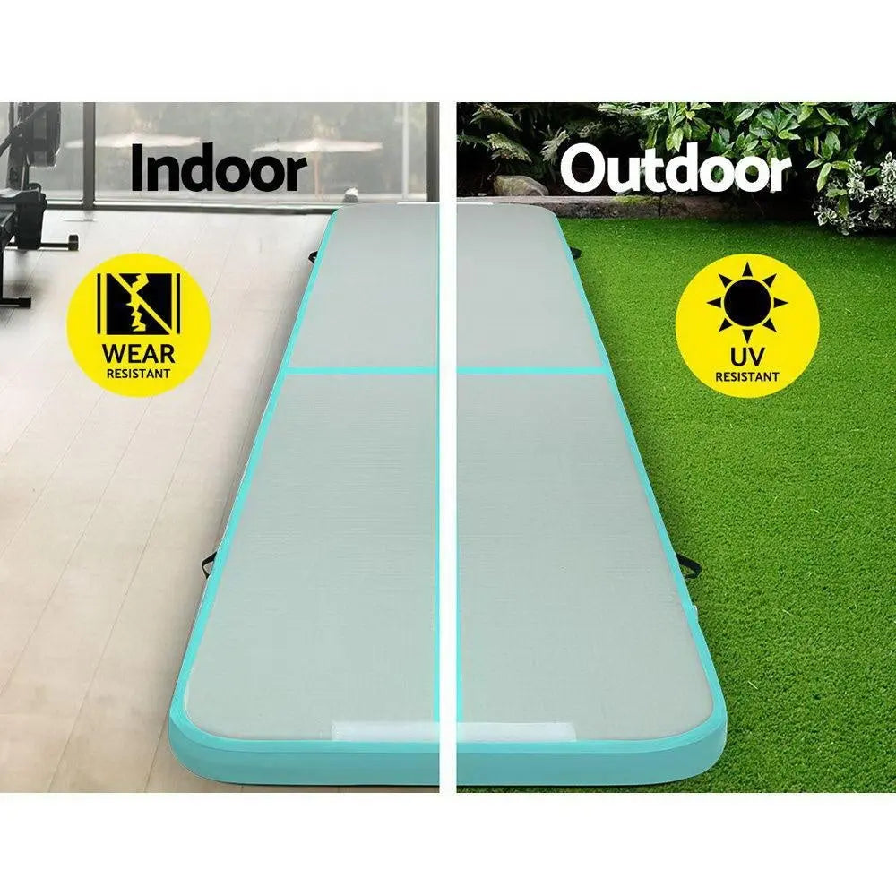 Everfit GoFun 5X1M Inflatable Air Track Mat with Pump Tumbling Gymnastics Green Deals499