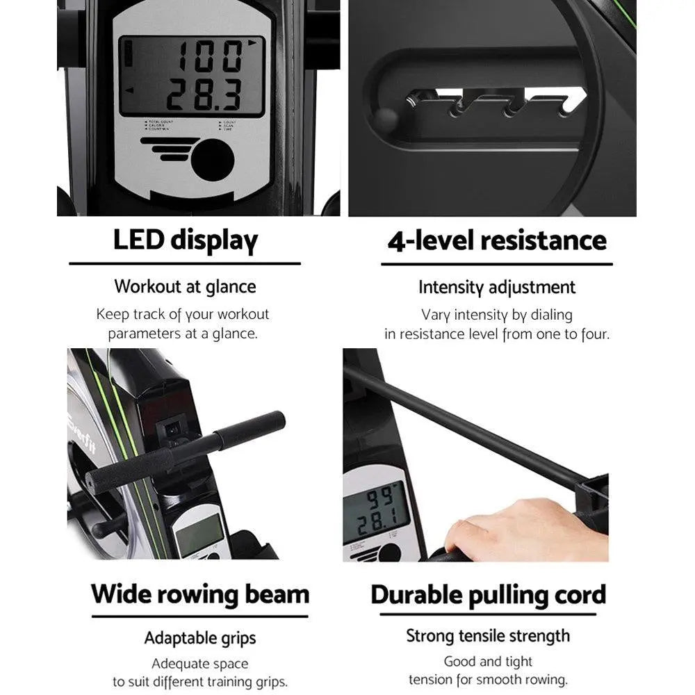 Everfit Rowing Exercise Machine Rower Resistance Home Gym Deals499