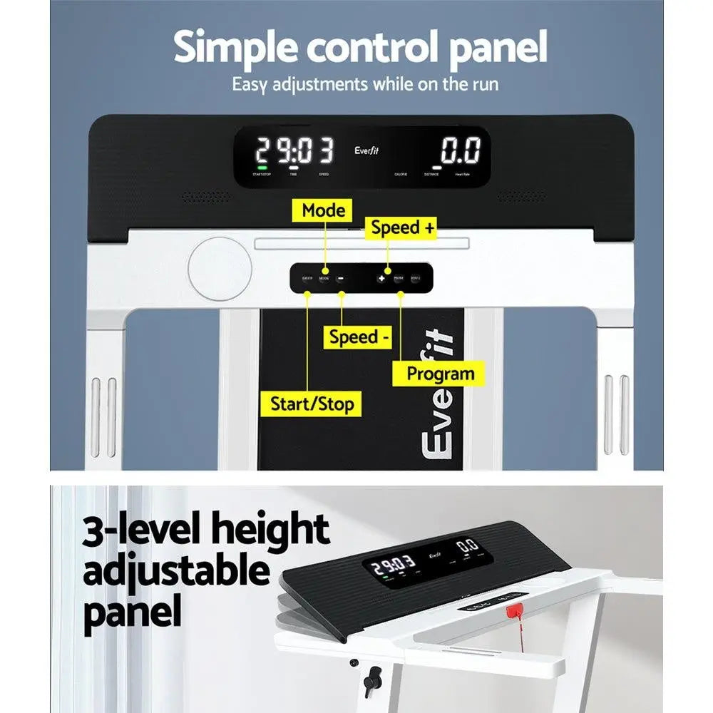 Everfit Treadmill Electric Fully Foldable Home Gym Exercise Fitness White Deals499