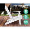 Gardeon Outdoor Sun Lounge Beach Chairs Table Setting Wooden Adirondack Patio - White Deals499