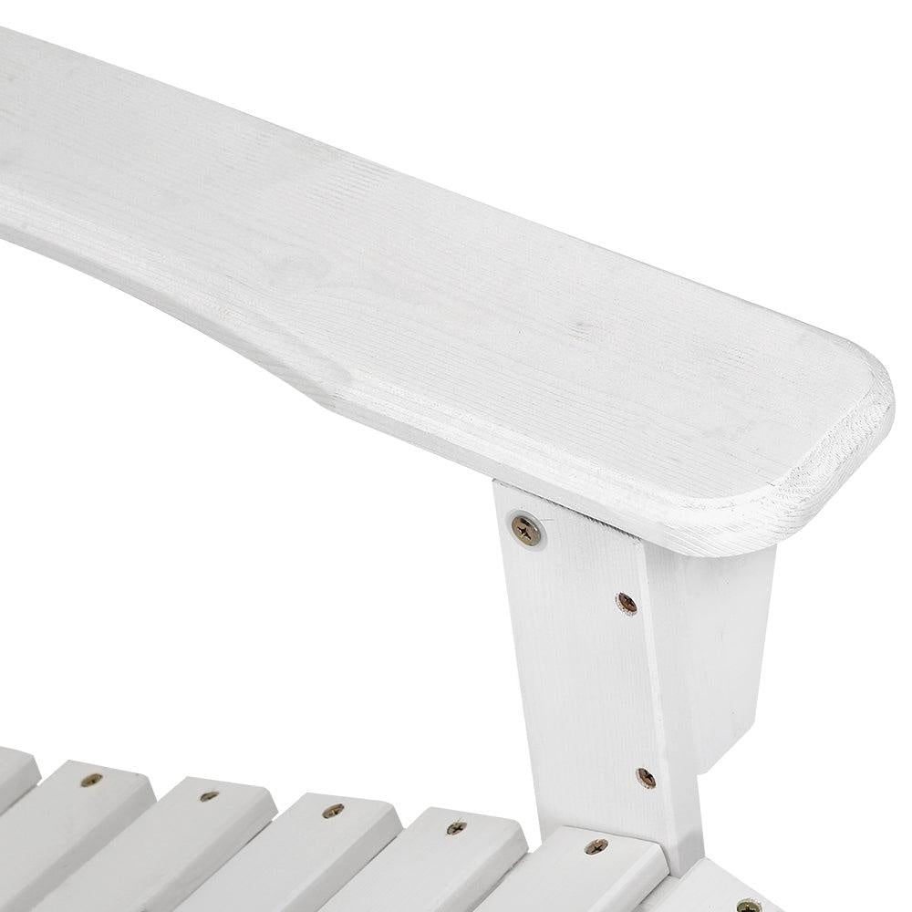 Gardeon Outdoor Sun Lounge Beach Chairs Table Setting Wooden Adirondack Patio Chair White Deals499