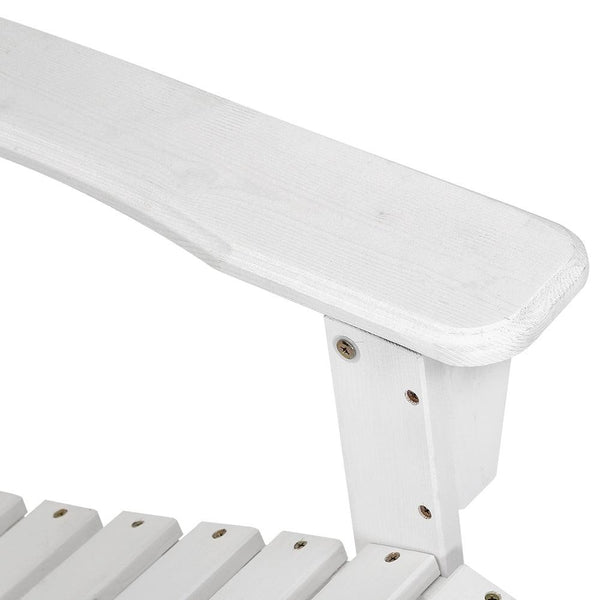 Gardeon Outdoor Sun Lounge Beach Chairs Table Setting Wooden Adirondack Patio Chair White Deals499