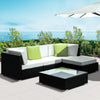 Gardeon 5PC Sofa Set with Storage Cover Outdoor Furniture Wicker Deals499
