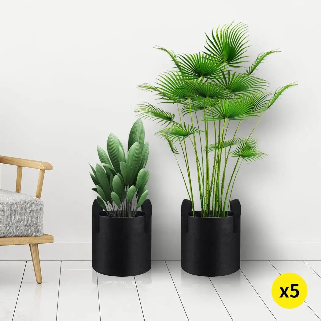Fabric Plant Pots Grow Bags Container Planter Bag Pouch Root 7 Gallon Pot 5 Pack Deals499
