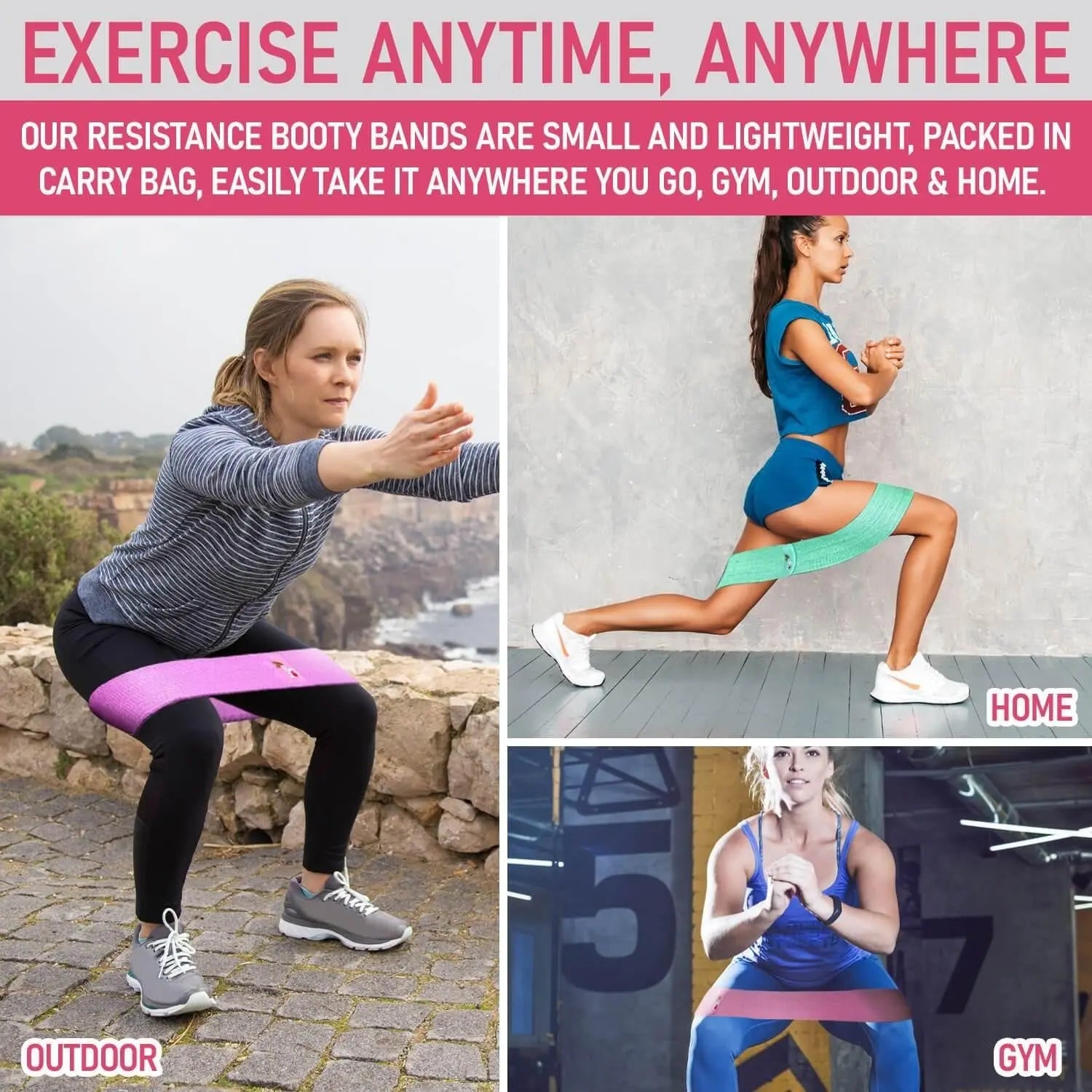 Fabric Resistance Booty Bands | Set of 3 Bands (S, M, L) Deals499