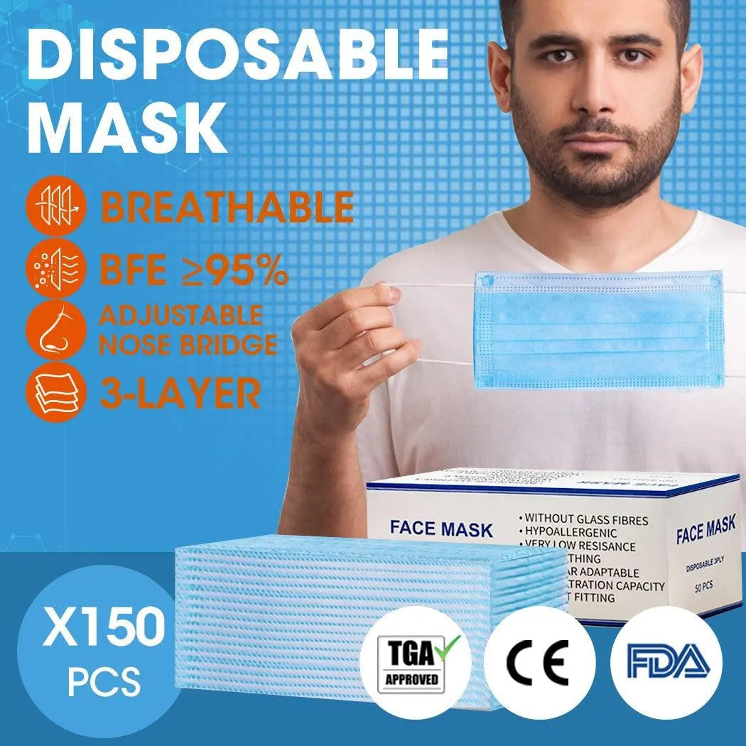 Face Mask Filter Disposable Masks Anti Dust PM2.5 Respirator Air Pollution x150 Deals499
