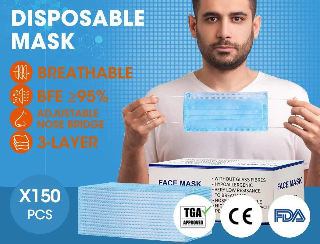 Face Mask Filter Disposable Masks Anti Dust PM2.5 Respirator Air Pollution x150 Deals499