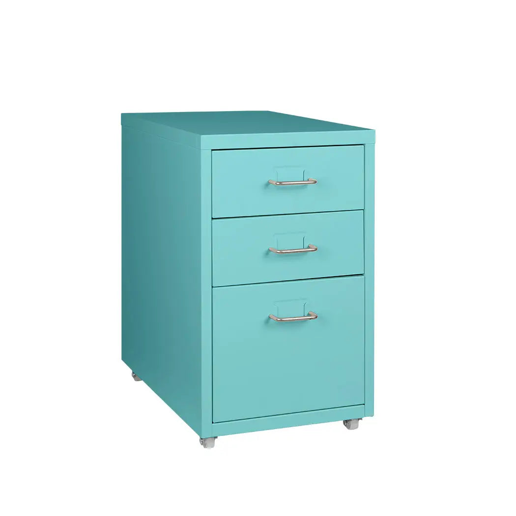 Filing Cabinet Storage Cabinets Steel Metal Home Office Organise 3 Drawer Blue Deals499
