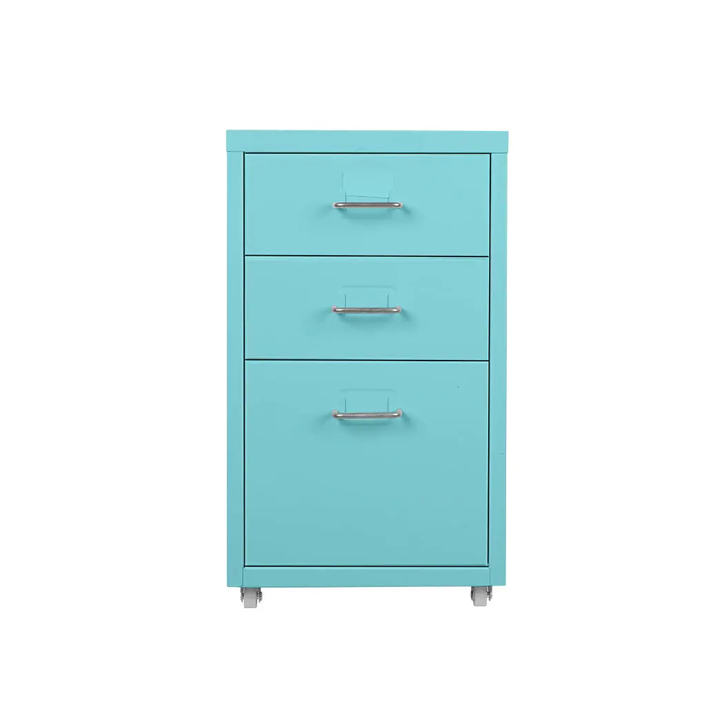 Filing Cabinet Storage Cabinets Steel Metal Home Office Organise 3 Drawer Blue Deals499