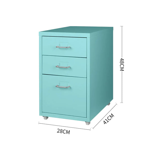 Filing Cabinet Storage Cabinets Steel Metal Home Office Organise 3 Drawer Blue Deals499