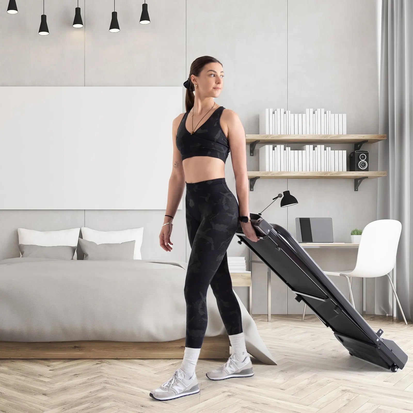 FitSmart FX2000 Electric Treadmill Walking Foldable Home Gym Exercise Black Deals499