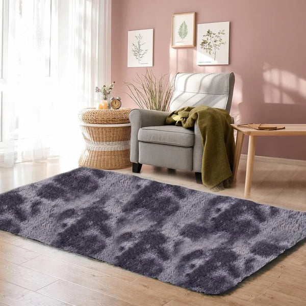 Floor Rug Shaggy Rugs Soft Large Carpet Area Tie-dyed Midnight City 160x230cm Deals499