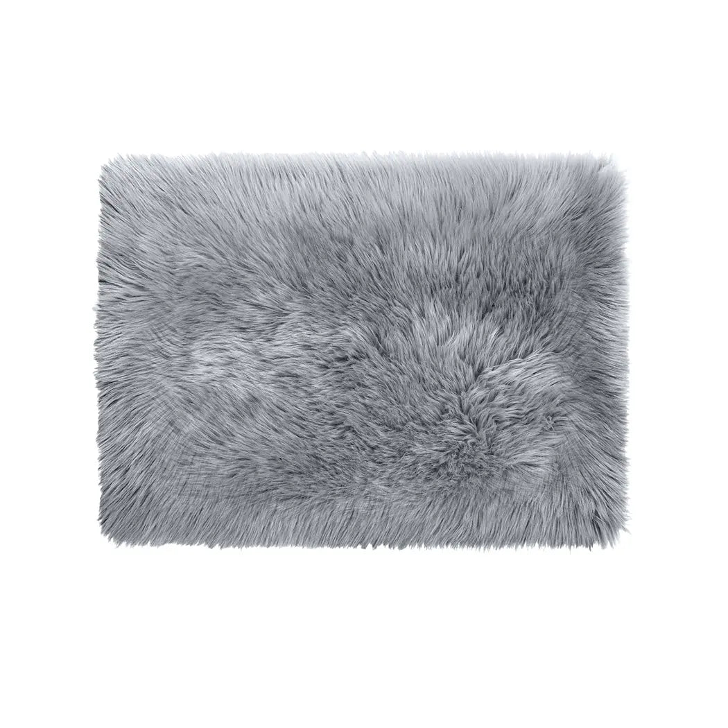 Floor Rugs Sheepskin Shaggy Rug Area Carpet Bedroom Living Room Mat 60X120 Grey Deals499