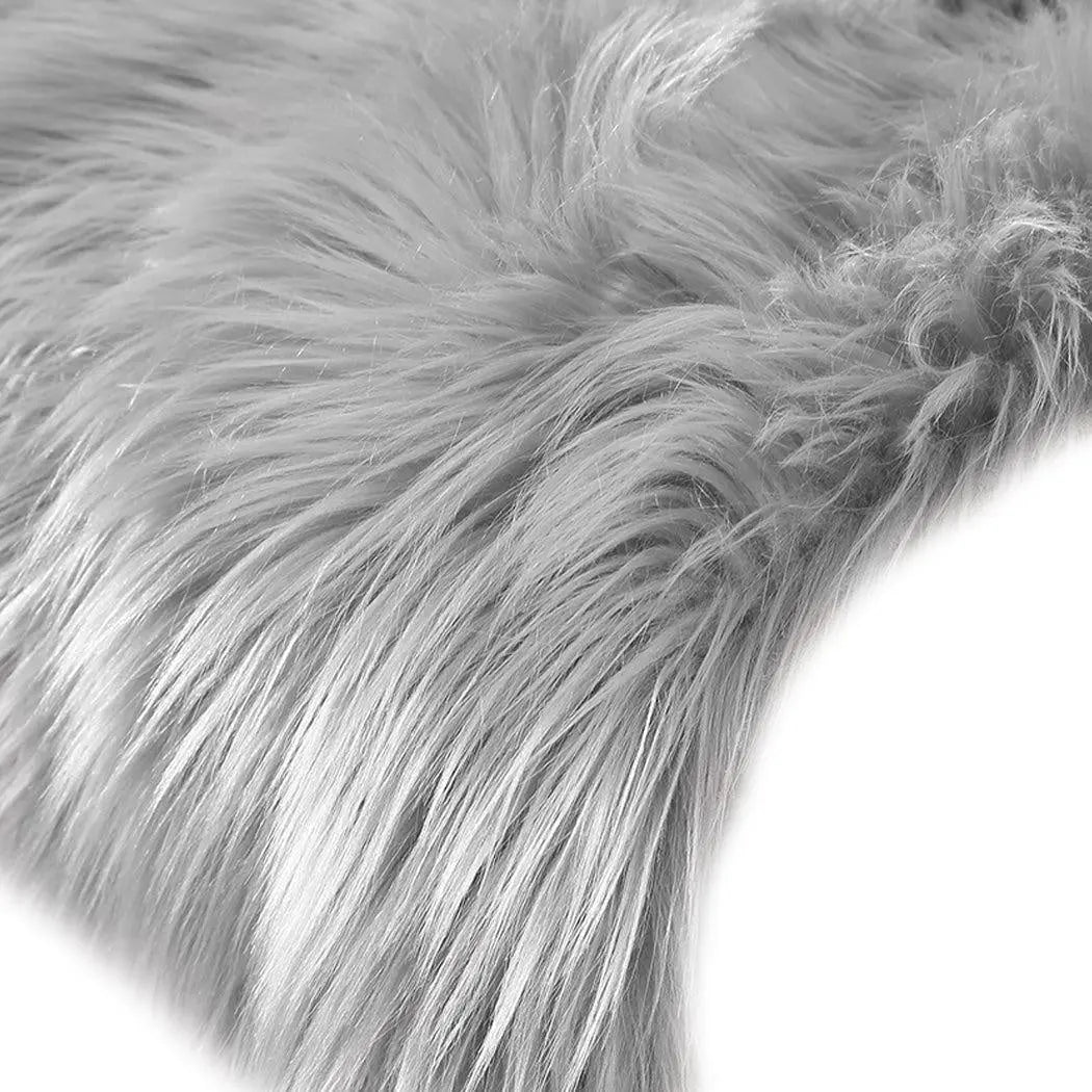 Floor Rugs Sheepskin Shaggy Rug Area Carpet Bedroom Living Room Mat 60X120 Grey Deals499