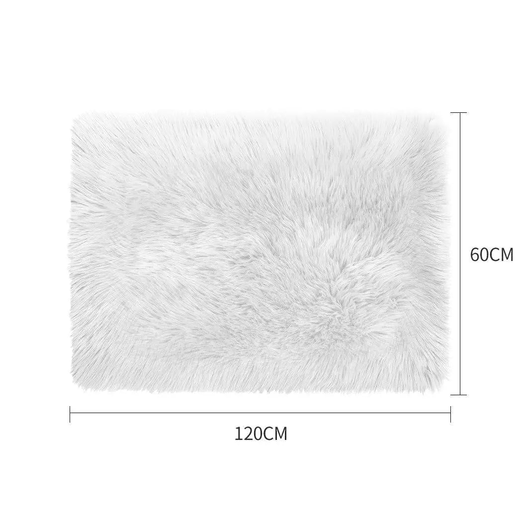 Floor Rugs Sheepskin Shaggy Rug Area Carpet Bedroom Living Room Mat 60X120 White Deals499