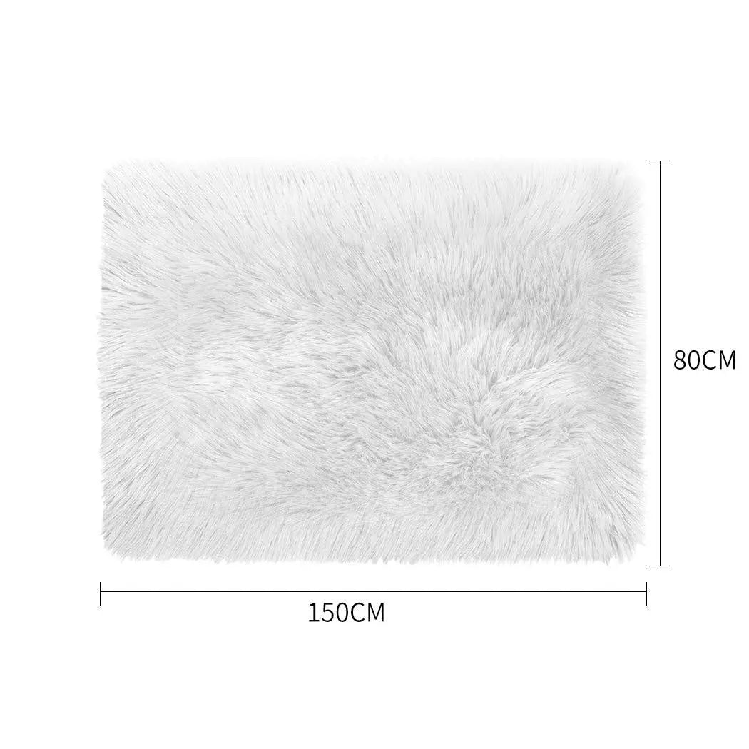 Floor Rugs Sheepskin Shaggy Rug Area Carpet Bedroom Living Room Mat 80X150 White Deals499