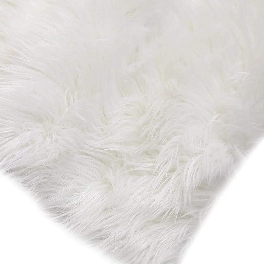 Floor Rugs Sheepskin Shaggy Rug Area Carpet Bedroom Living Room Mat 80X150 White Deals499