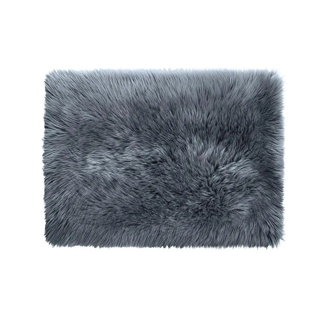 Floor Rugs Sheepskin Shaggy Rug Carpet Bedroom Living Room Mat 80X150 Dark Grey Deals499