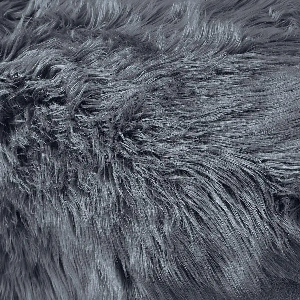 Floor Rugs Sheepskin Shaggy Rug Carpet Bedroom Living Room Mat 80X150 Dark Grey Deals499