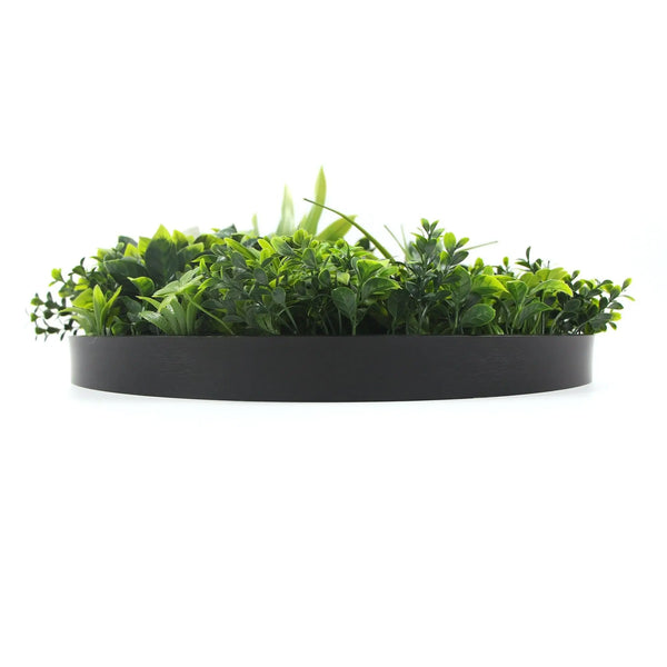 Flowering White Artificial Green Wall Disc UV Resistant 100cm (Black Frame) Deals499