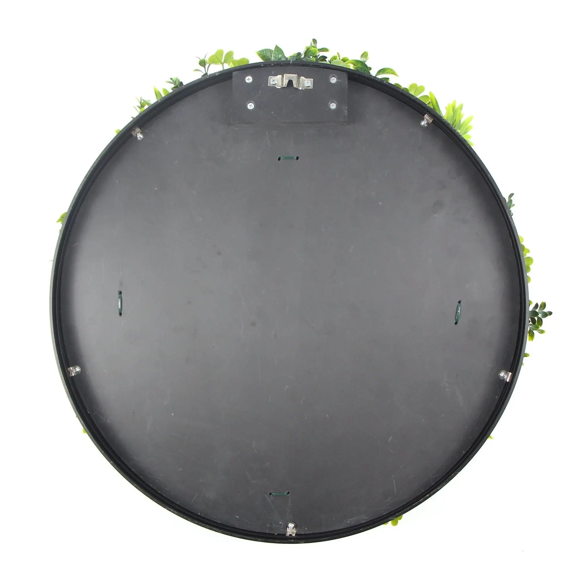 Flowering White Artificial Green Wall Disc UV Resistant 100cm (Black Frame) Deals499