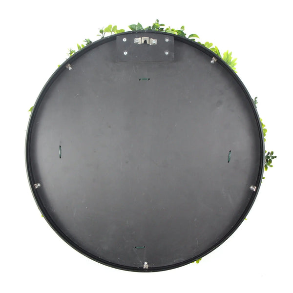 Flowering White Artificial Green Wall Disc UV Resistant 100cm (Black Frame) Deals499