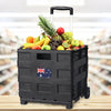 Foldable Shopping Cart Trolley Pack & Roll Folding Grocery Basket Crate Portable Deals499