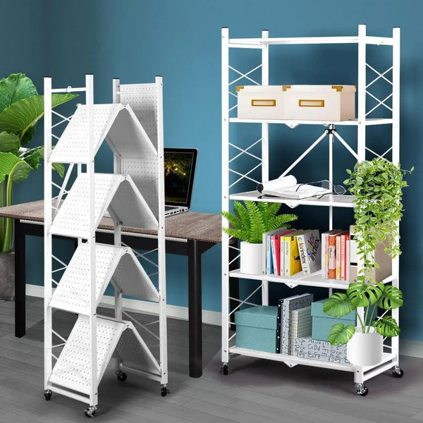 Foldable Storage Shelf Display Rack Bookshelf Bookcase Shelving Metal Organiser Deals499