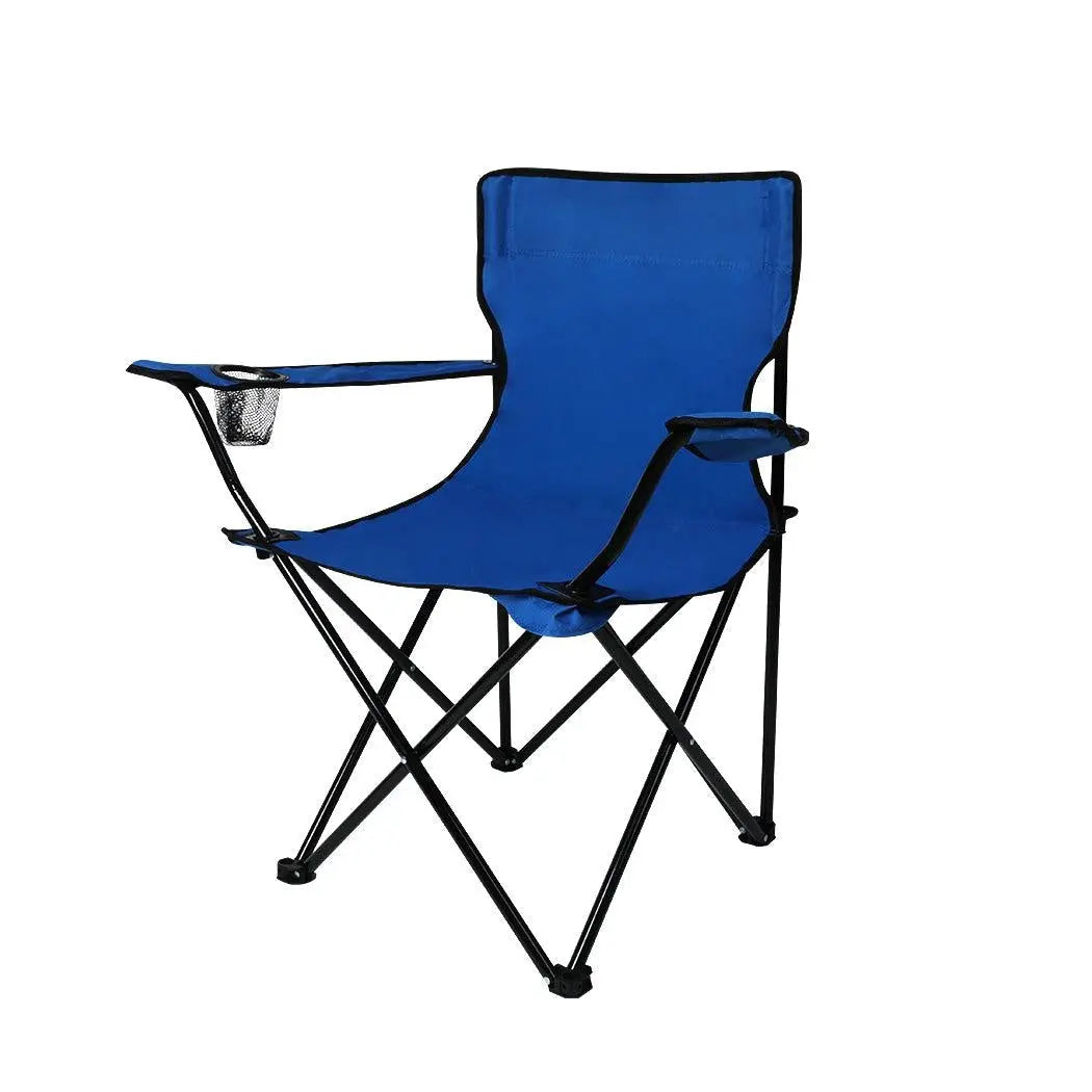 Folding Camping Chairs Arm Foldable Portable Outdoor Beach Fishing Picnic Chair Blue Deals499