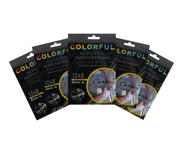 Freedom 10 Pack Coloured Acoustic Guitar Strings CA-60-L-10PK Deals499