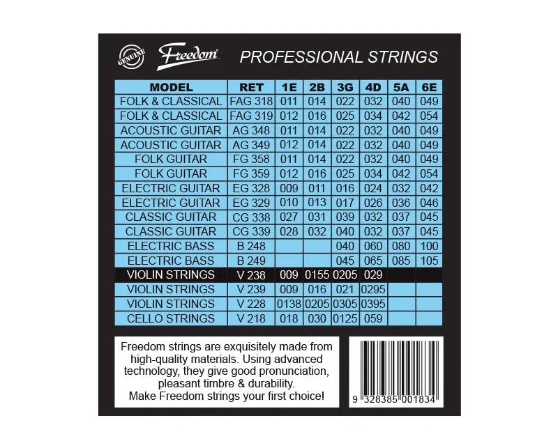Freedom 10 Pack Violin Strings V238-10PK Deals499