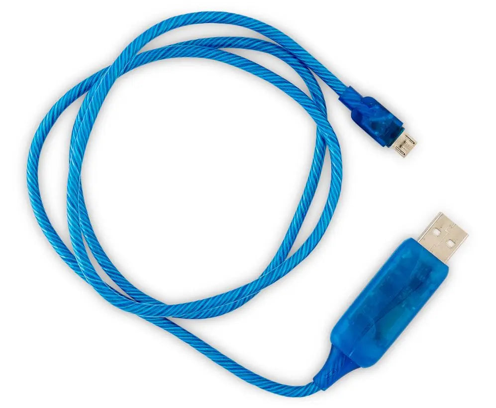 GENERIC 1m LED Light Up Visible Flowing Micro USB Charger Data Cable Blue Charging Cord for Samsung LG Android Mobile Phone GENERIC