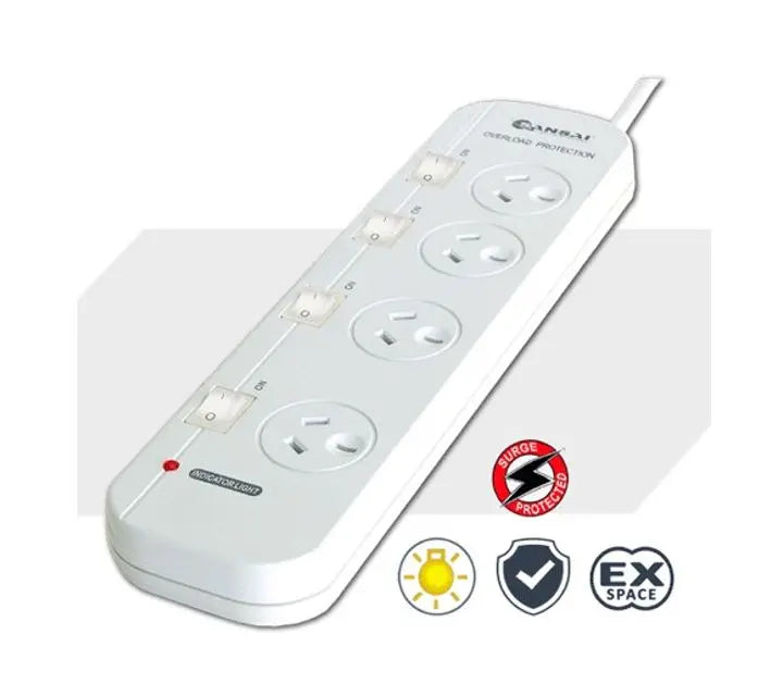 GENERIC 4-Way Power Board (421SW) with Individual Switches and Surge Protection GENERIC