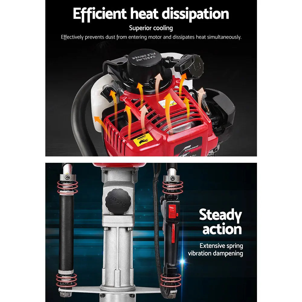 GIANTZ 4 Stroke Petrol Post Driver Power Pile Hole Drive Picket Rammer Fence Deals499