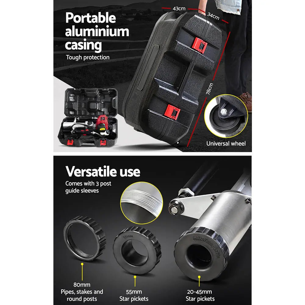 GIANTZ 4 Stroke Petrol Post Driver Power Pile Hole Drive Picket Rammer Fence Deals499