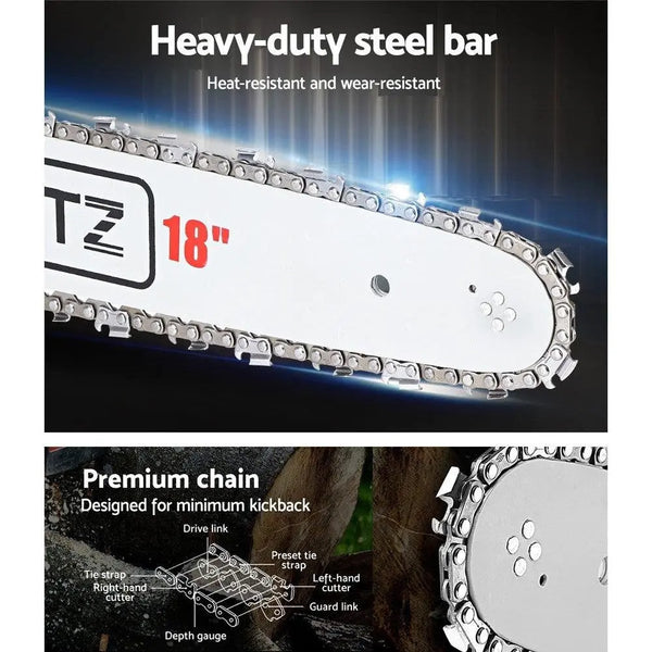 GIANTZ 45CC Petrol Commercial Chainsaw Chain Saw Bar E-Start Pruning Deals499