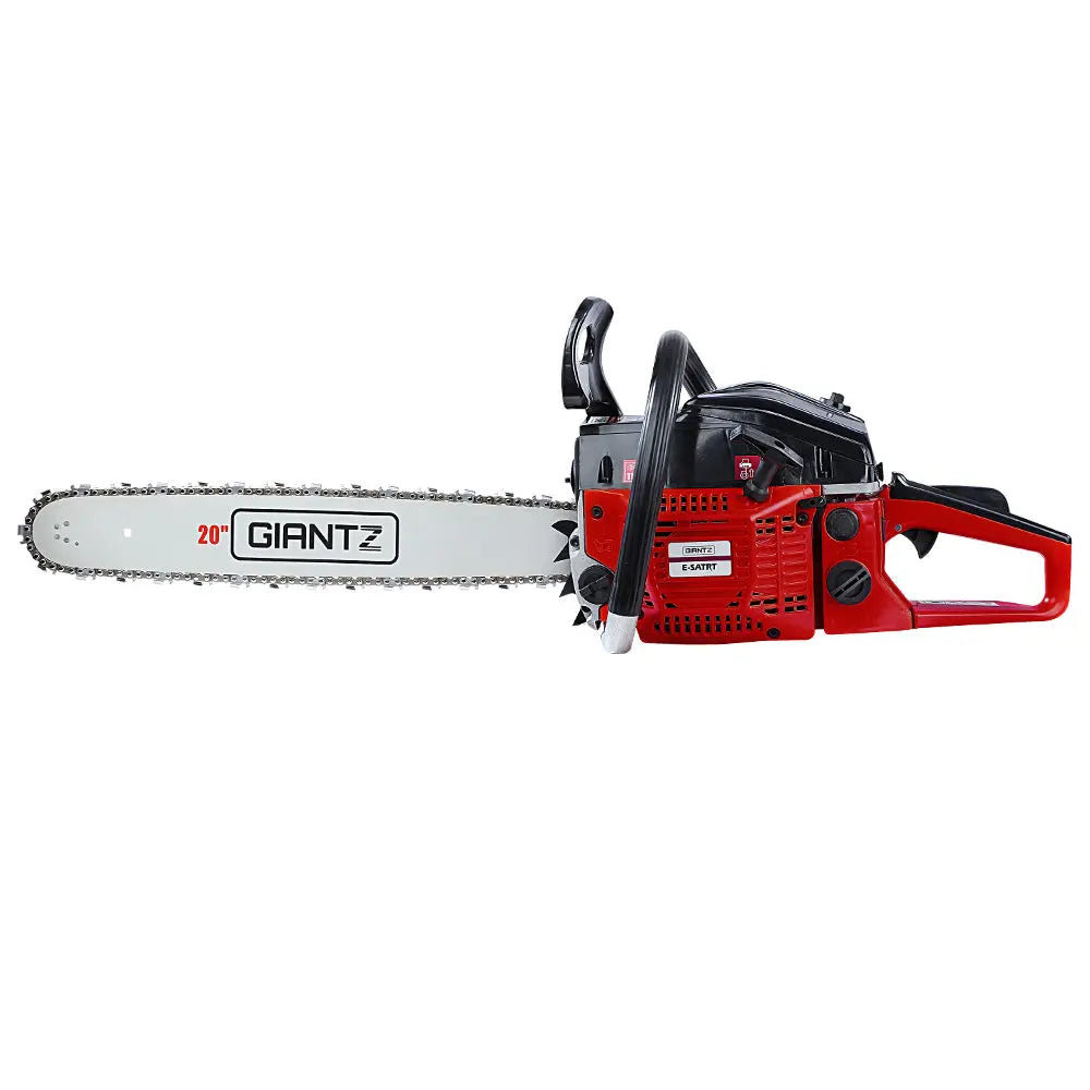 GIANTZ 52CC Petrol Commercial Chainsaw Chain Saw Bar E-Start Black Deals499