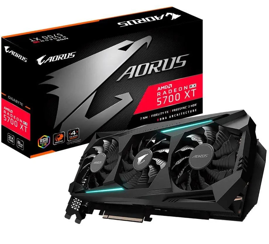 GIGABYTE AMD Radeon Navi Aorus RX 5700 XT 8GB GDDR6 PCIe Graphic Card 8K 7680x4320@60Hz 6xDisplays 3xDP 3xHDMI 2010/1770MHz FreeSync RGB2.0 GIGABYTE
