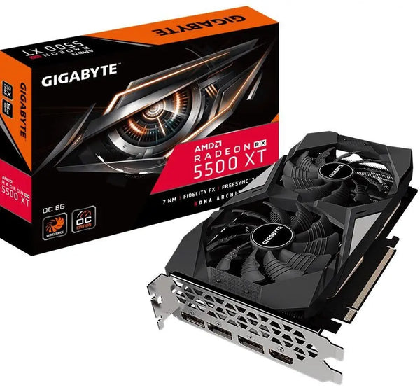 GIGABYTE AMD Radeon RX 5500 XT OC 8G GDDR6 PCIe 4.0 Graphic Card 8K 7680x4320@60Hz 4xDisplays 3xDP HDMI 1845/1647MHz 7nm FreeSync GIGABYTE