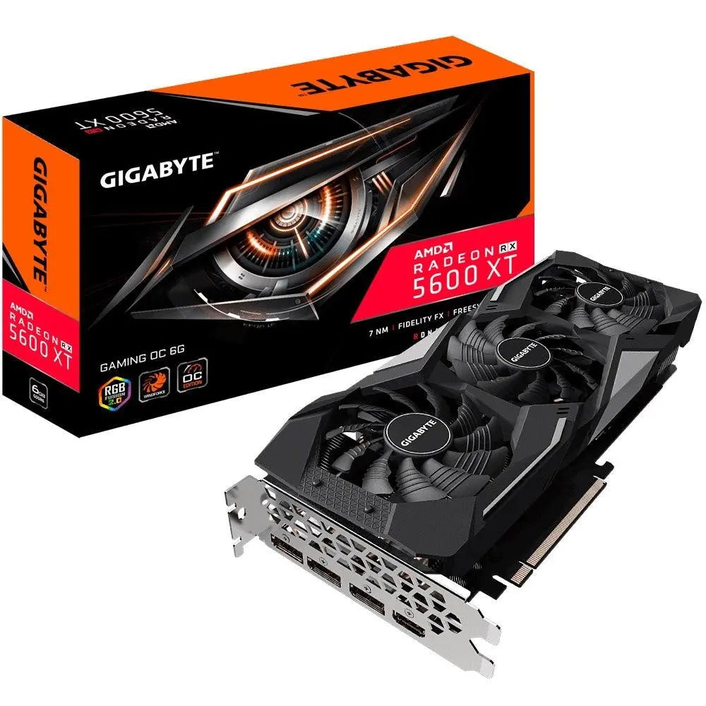 GIGABYTE AMD Radeon RX 5600 XT GAMING OC 6GB V2 GDDR6 1670/1750MHz Windforce 3X Fans RGB PCIe 4.0 8K 7680x4320@60Hz 4xDisplays 3xDP HDMI GIGABYTE