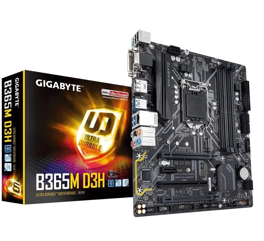 GIGABYTE B365M D3H LGA1151 9Gen mATX MB 4xDDR4 4xPCIe DVI-D HDMI M.2 6xSATA CrossFire USB-C 5xUSB3.1 6xUSB2.0 GbE LAN ~GA-B360M-D3H (LS) GIGABYTE