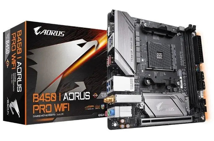 GIGABYTE B450 I AORUS PRO WIFI Bluetooth AMD Ryzen Gen3 AM4 Mini-ITX MB 2xDDR4 1xPCIE 1xM.2 DP HDMI RAID Intel GbE LAN 4xSATA 8xUSB3.1 2xUSB2.0 RGB Fu GIGABYTE