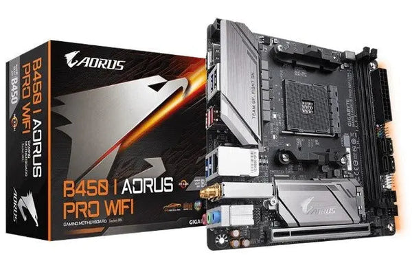 GIGABYTE B450 I AORUS PRO WIFI Bluetooth AMD Ryzen Gen3 AM4 Mini-ITX MB 2xDDR4 1xPCIE 1xM.2 DP HDMI RAID Intel GbE LAN 4xSATA 8xUSB3.1 2xUSB2.0 RGB Fu GIGABYTE
