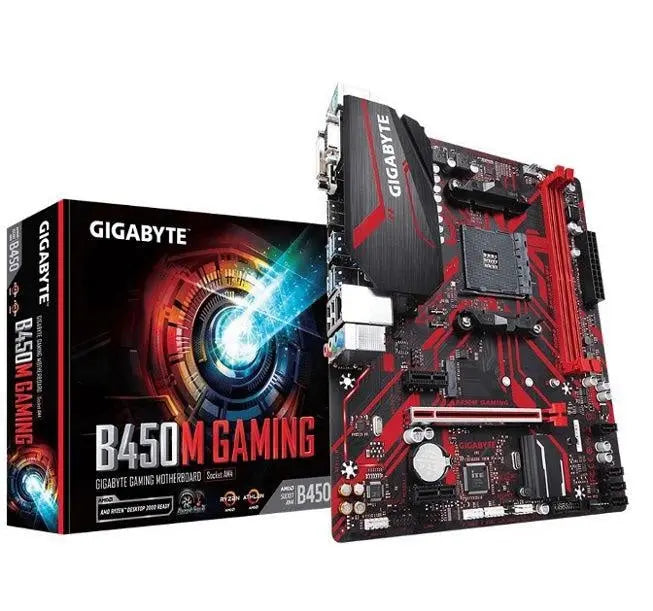 GIGABYTE B450M GAMING AMD Ryzen Gen3 AM4 mATX 2xDDR4 3xPCIe HDMI 1xM.2 4xSATA RAID GbE LAN 6xUSB3.1 6xUSB2.0 RGB ~GA-B450M-(LS) GIGABYTE