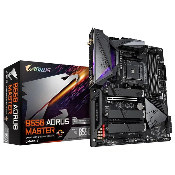 GIGABYTE B550 AORUS MASTER AMD Ryzen ATX Motherboard 4xDDR4 6xSATA 2xM.2 2xPCIEx16 LAN RAID WF6 BT 4xUSB3.2 1xUSB-C GIGABYTE